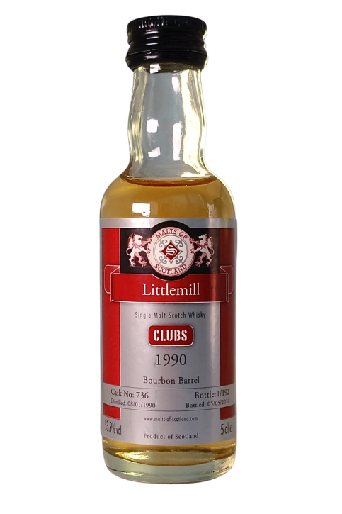 Littlemill 1990 - Cask 736 - Bourbon Barrel - MINI - Rarität